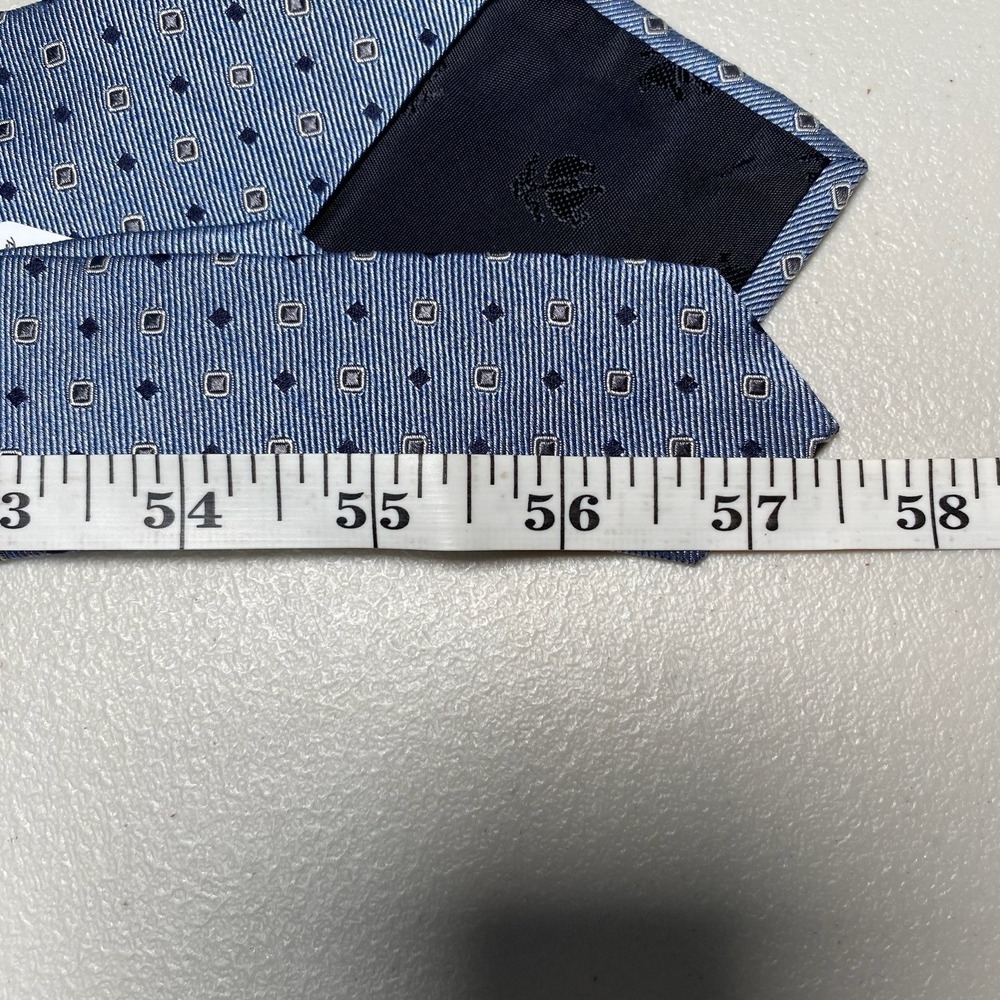 Brooks Brothers Makers Merchants Tie 57.5x3.25 Silk Blue Geometric Foulard - Picture 3 of 6